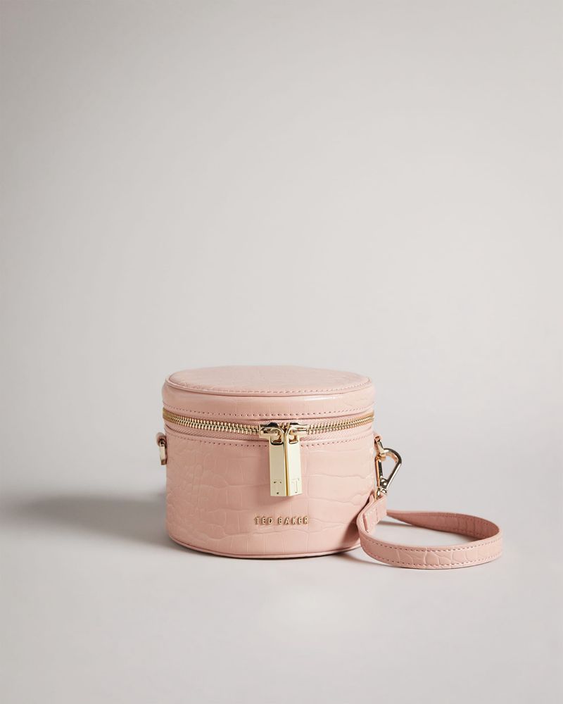 Ted Baker Salmaa Croc Faux Läder Drum Crossbody Väska Dam Rosa | GMD-918324