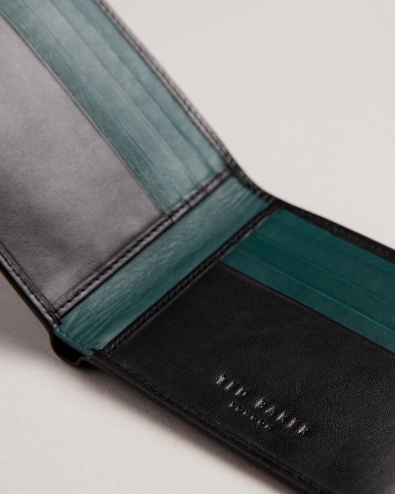 Ted Baker Samul Läder Bifold Plånbok Herr Svarta | GLJ-971623