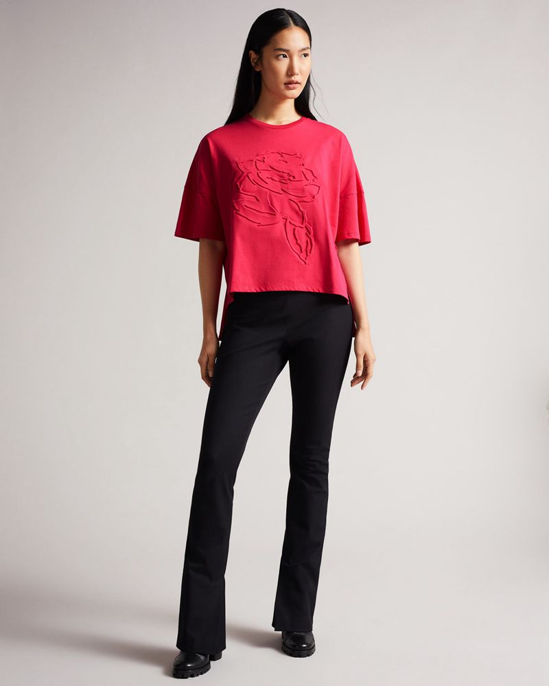 Ted Baker Sandyz Debossed Flower Tee Blast Dam Rosa | SEI-508132