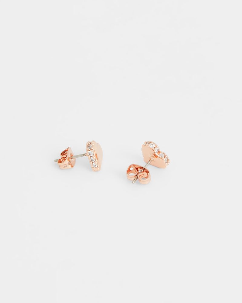 Ted Baker Sersy Tbj2731 Sparkle Heart Stud Earring Smycken Dam Rosegold | OIU-609127