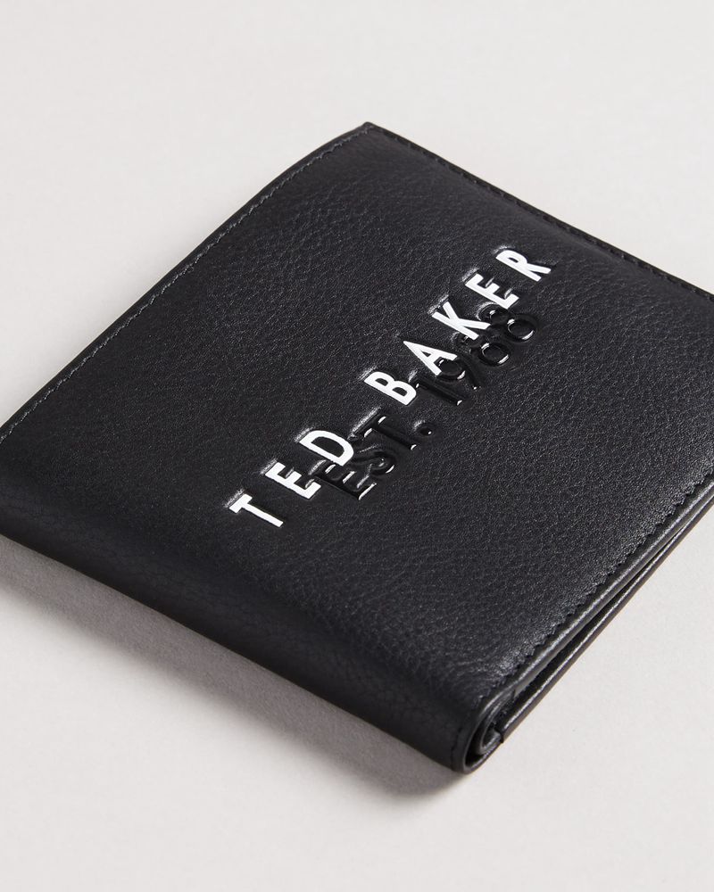 Ted Baker Shaun Bifold With Rubberised Branding Plånbok Herr Svarta | UZL-215468