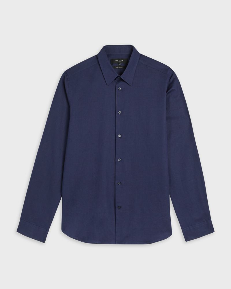 Ted Baker Sicilss Slim Fit Skjorta Herr Marinblå | JHN-973650