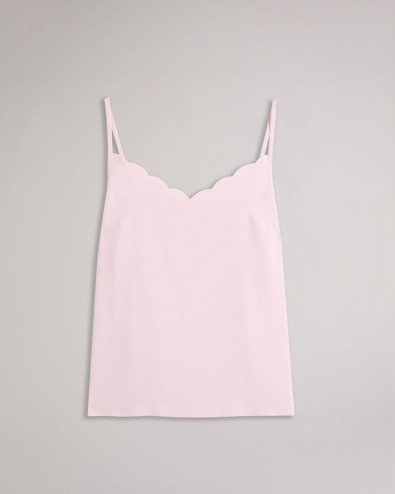 Ted Baker Siina Scallop Neckline Cami Blast Dam Rosa | KIQ-943106