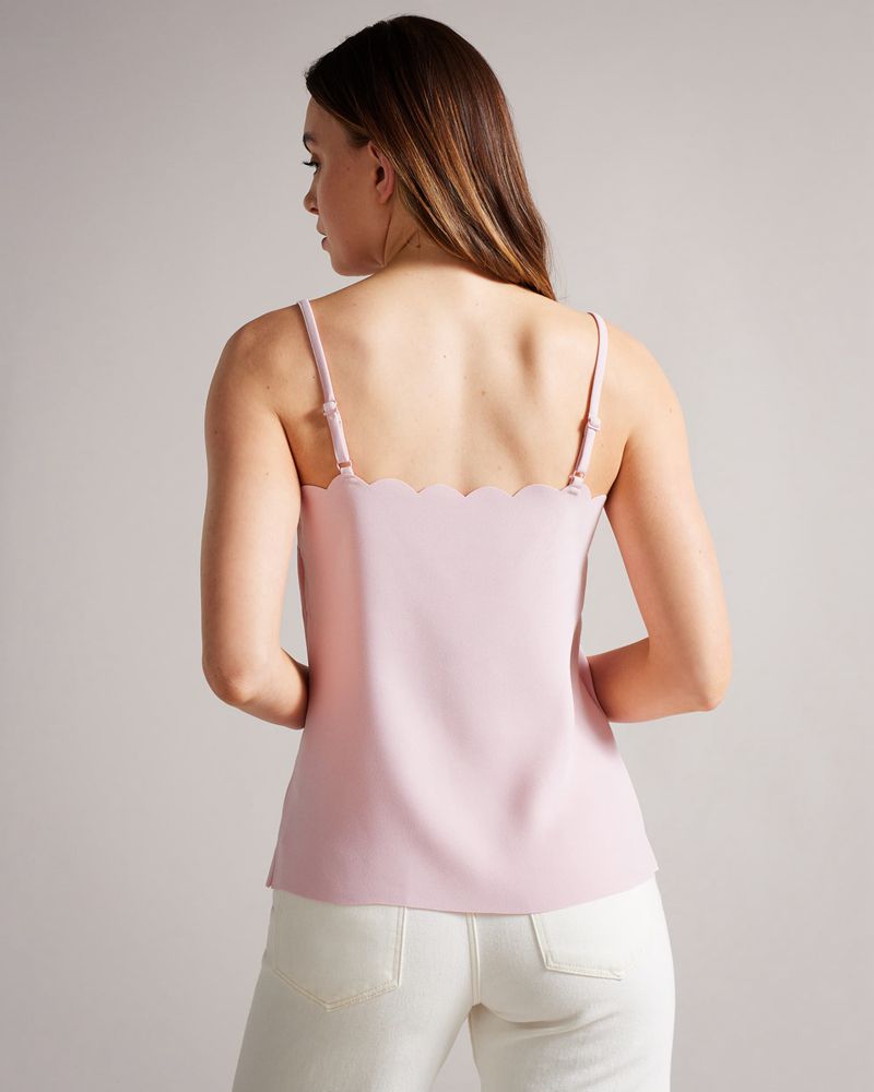 Ted Baker Siina Scallop Neckline Cami Blast Dam Rosa | KIQ-943106