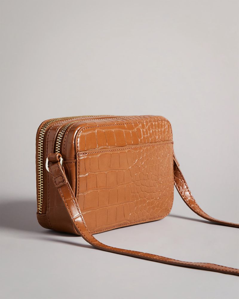 Ted Baker Stina Croc Effect Camera Crossbody Väska Dam Bruna | INY-325087