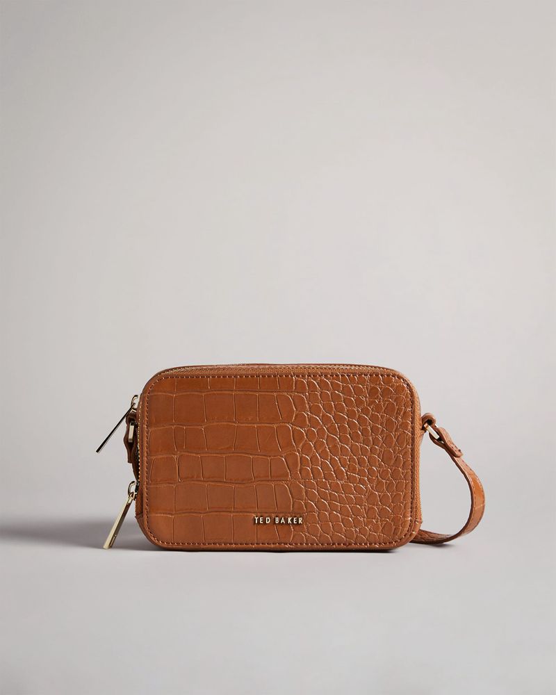 Ted Baker Stina Croc Effect Camera Crossbody Väska Dam Bruna | INY-325087