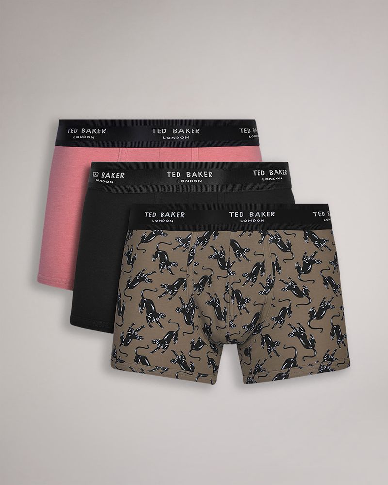 Ted Baker Taaxi 3 Pack Mode Bomull Trunks Underkläder Herr Olika Färger | RSC-684390