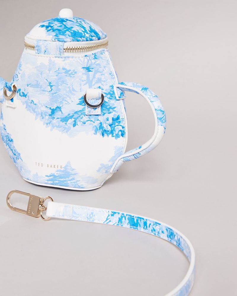 Ted Baker Teapota New Romantic Landscape Teapot Crossbody Väska Dam Blå | MCS-169437