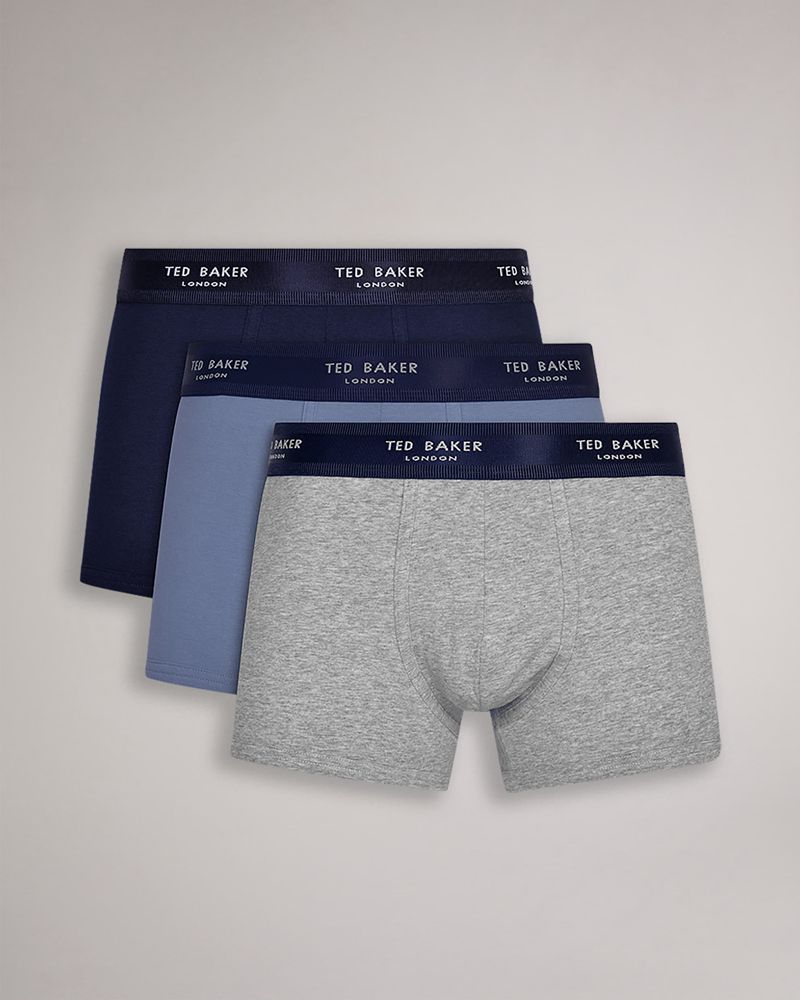 Ted Baker Truuck 3 Pack Plain Bomull Trunks Underkläder Herr Olika Färger | DEJ-195247