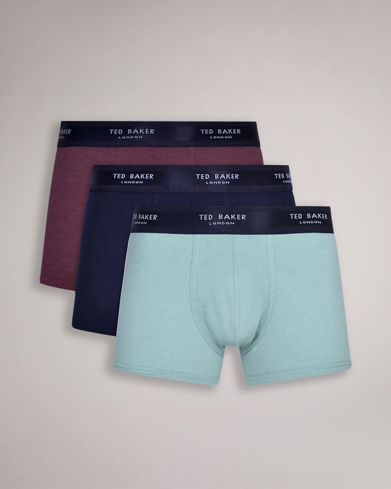 Ted Baker Tuubbe 3 Pack Plain Bomull Trunks Underkläder Herr Olika Färger | ULI-957364