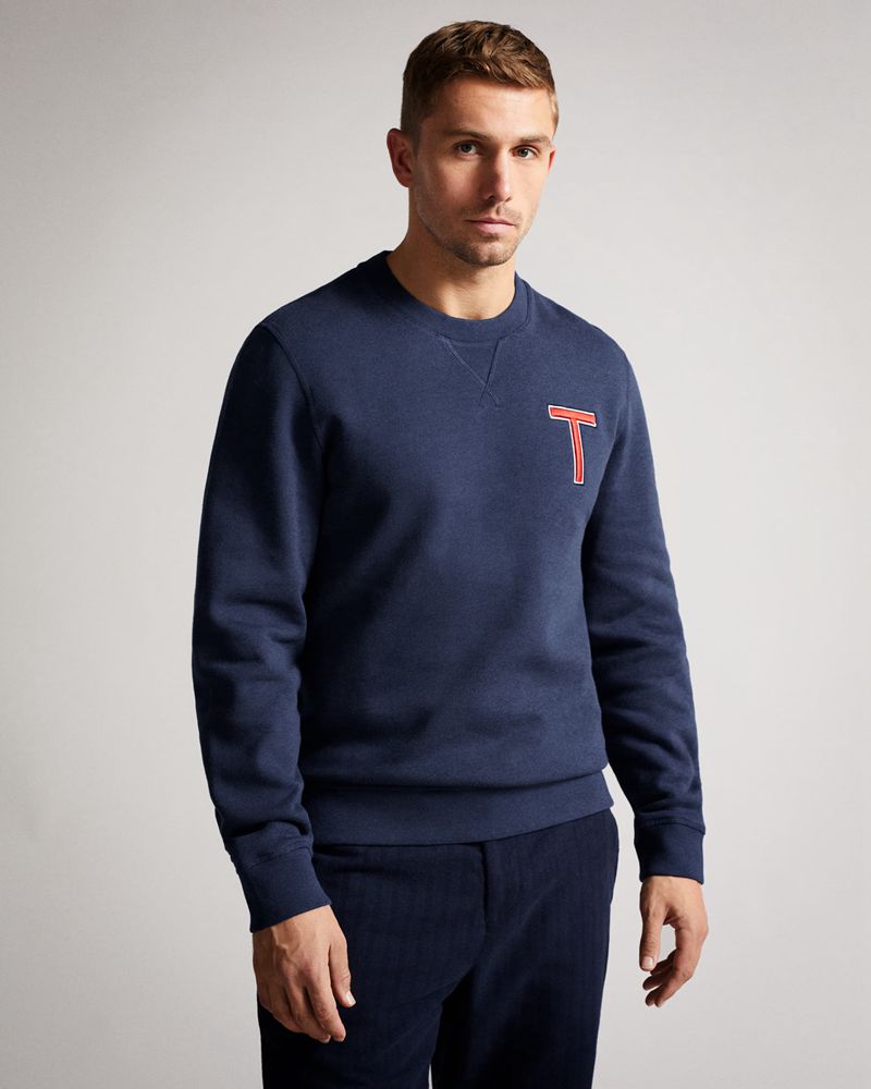 Ted Baker Welloe Ls Varsity T Blast Herr Marinblå | SVP-813926