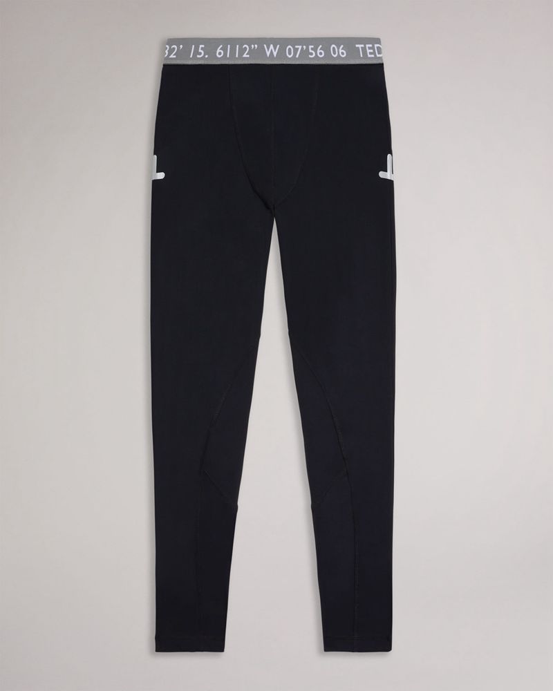 Ted Baker Wiggins Active Sport Leggings Byxor Herr Svarta | ODA-271503