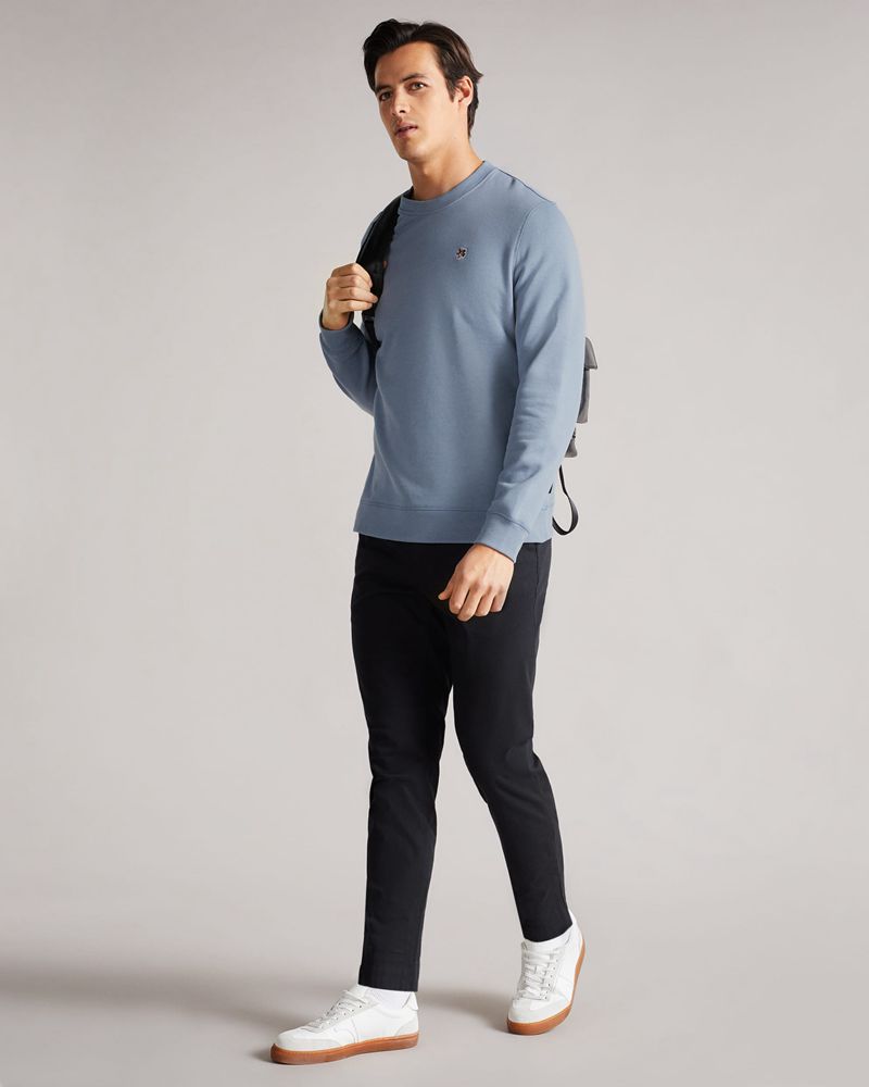 Ted Baker ton Long Sleeve Blast Herr Blå | UZI-718924