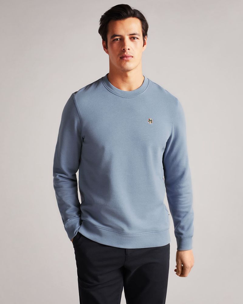 Ted Baker ton Long Sleeve Blast Herr Blå | UZI-718924