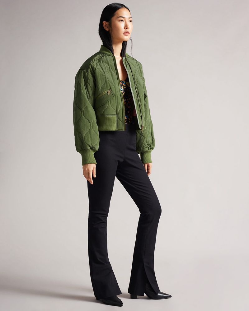 Ted Baker Aelexis Onion Quilted Bomber Jacka Dam Gröna | KWY-803467