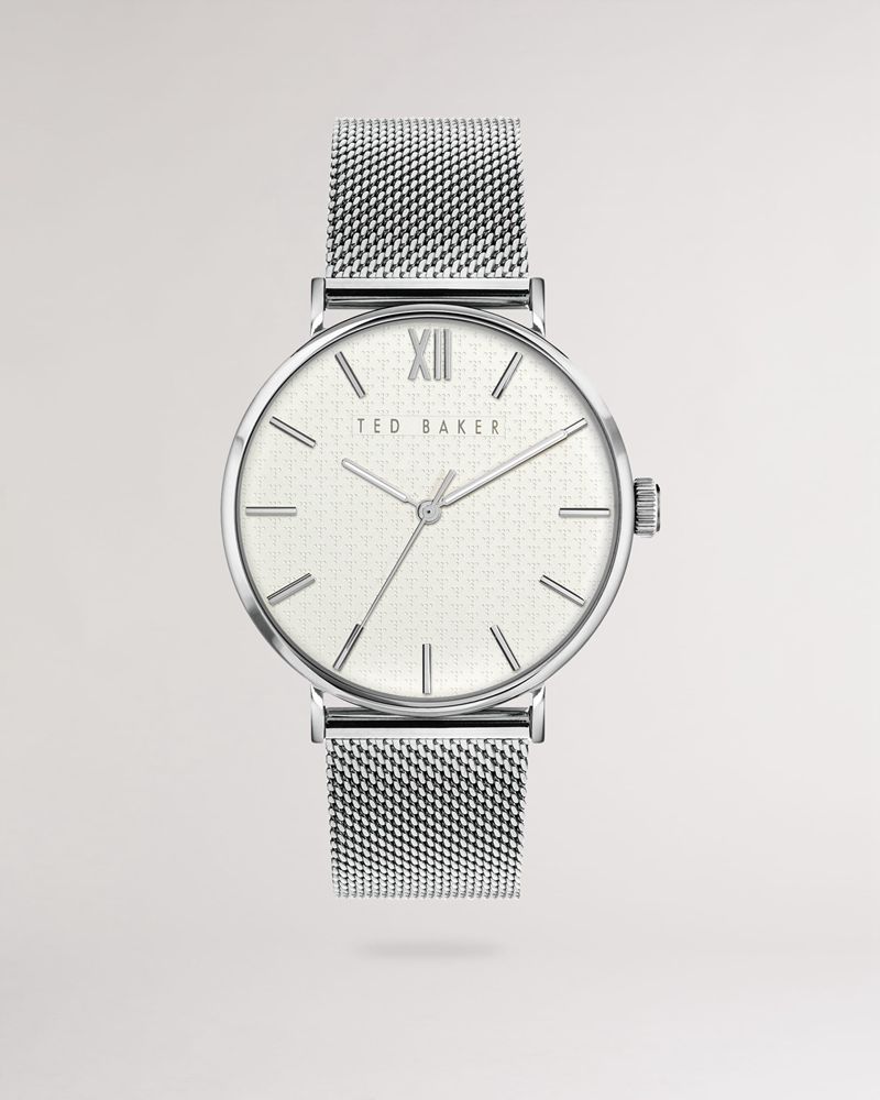 Ted Baker Aftnon Mesh Bracelet Klocka Herr Silver | LXC-965873