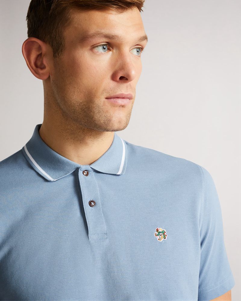 Ted Baker Camdn Sleeve Polo Blast Herr Blå | AHF-152437