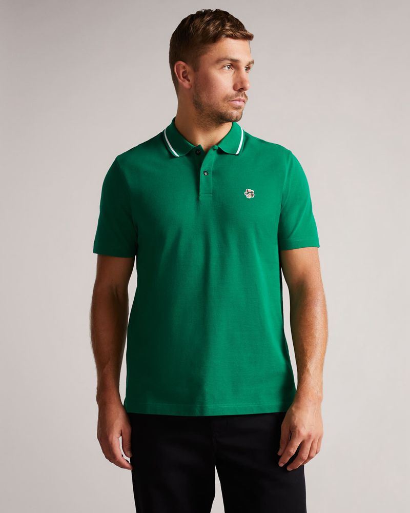 Ted Baker Camdn Sleeve Polo Blast Herr Gröna | UGE-205631