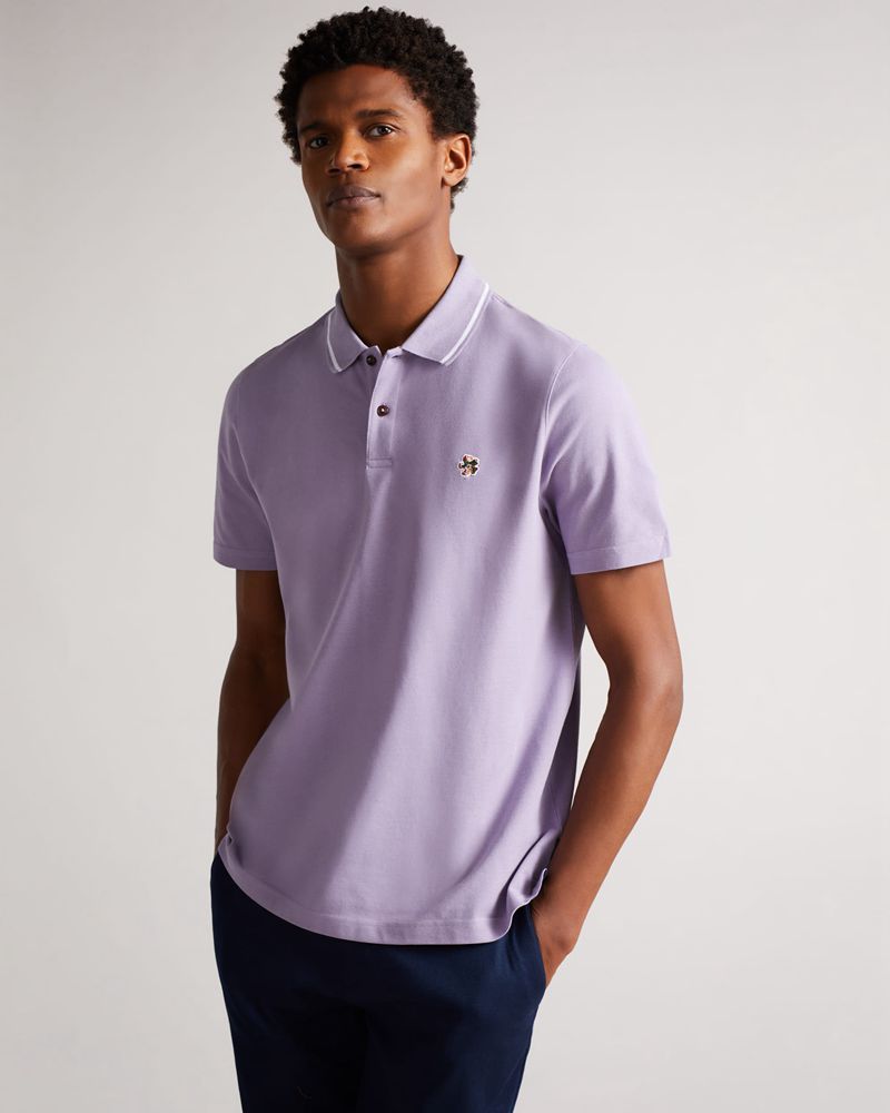 Ted Baker Camdn Sleeve Polo Blast Herr Lila | XYR-693458