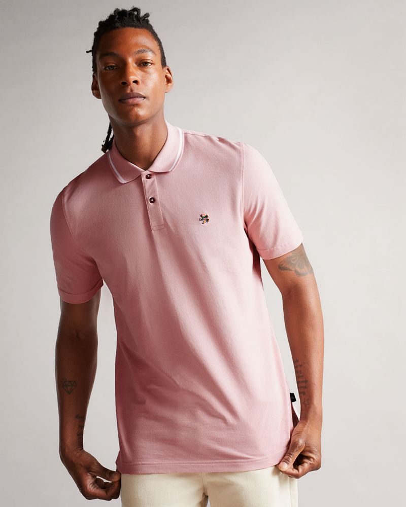 Ted Baker Camdn Sleeve Polo Blast Herr Rosa | EIW-958364