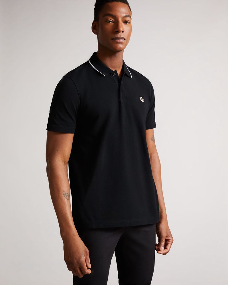 Ted Baker Camdn Sleeve Polo Blast Herr Svarta | YBN-584129