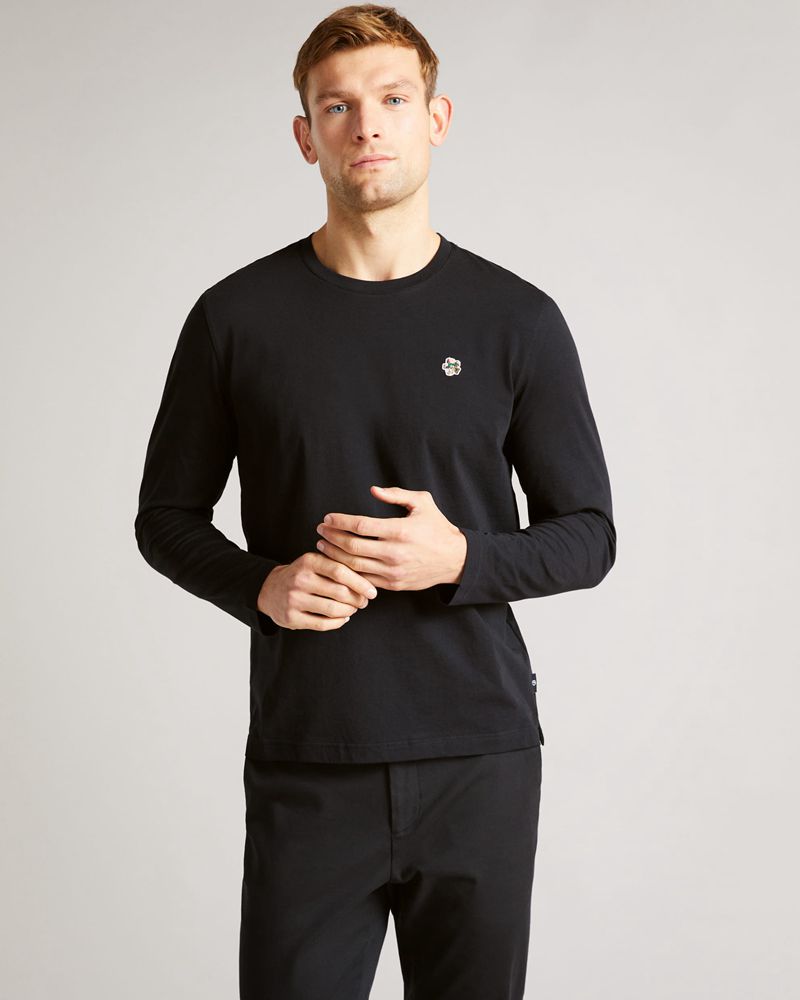 Ted Baker Canada Long Sleeve T Blast Herr Svarta | TUM-604597