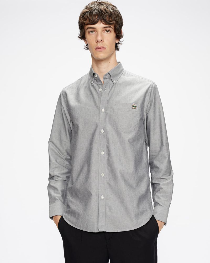 Ted Baker Caplet Long Sleeve Oxford Skjorta Herr Svarta | XTM-394508