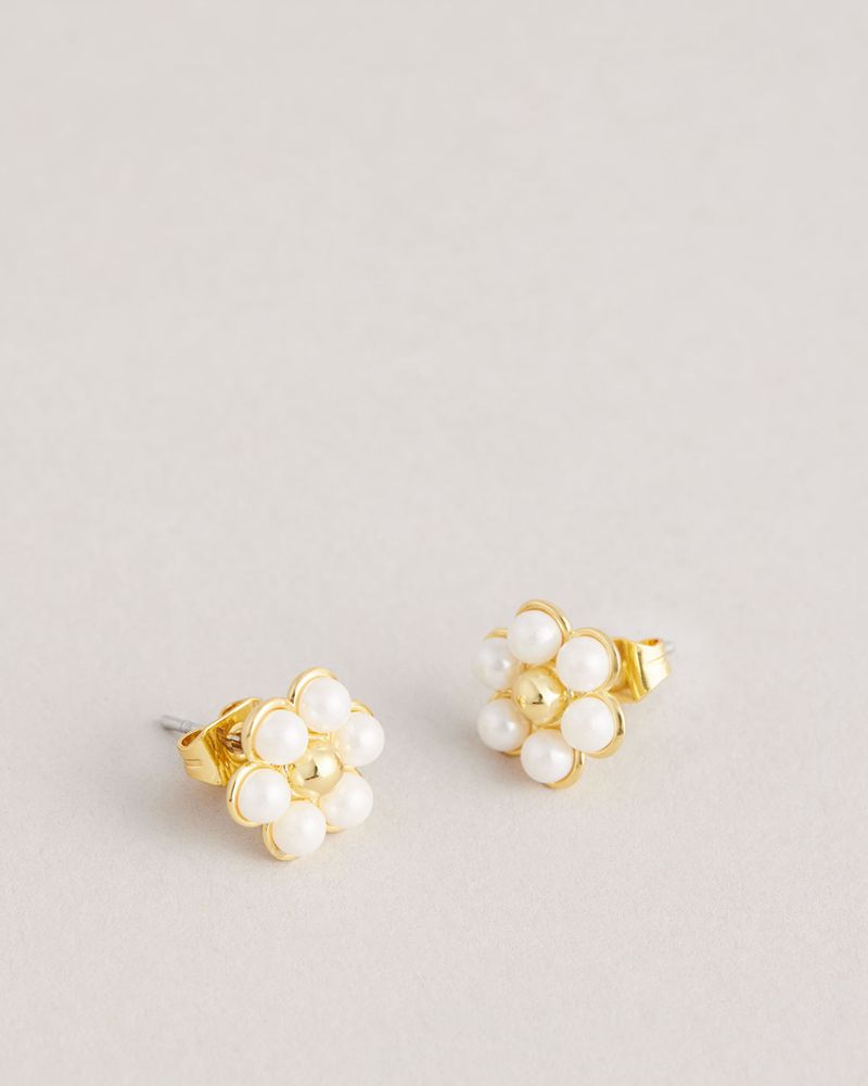 Ted Baker Darsiee Daisy Pearl Stud Earrings Smycken Dam Guld | PRW-897524