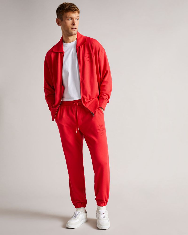 Ted Baker Downham Branded Jersey Jogger Byxor Herr Röda | ZEN-953471