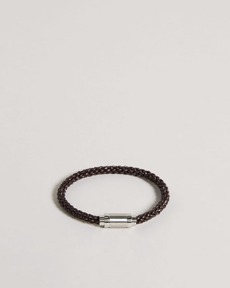 Ted Baker Duran Läder Woven Bracelet Klocka Herr Bruna | CUW-369542