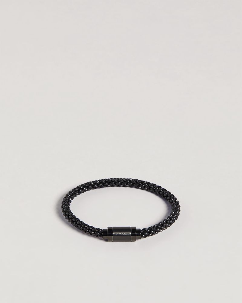 Ted Baker Duran Läder Woven Bracelet Klocka Herr Svarta | VLF-734682