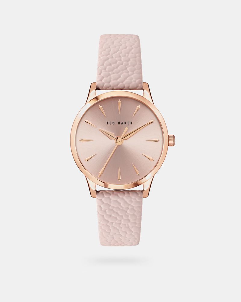 Ted Baker Fitzy Lustrous Dial Läder Rem Klocka Dam Rosa | HDK-521046