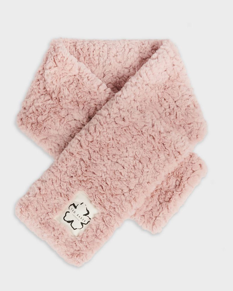 Ted Baker Furial Faux Fur Breda Halsduk Dam Rosa | HIX-320547