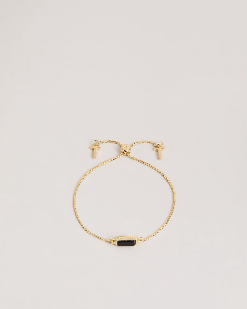 Ted Baker Glorii Gem Drawstring Bracelet Smycken Dam Svarta Guld | GAV-209351