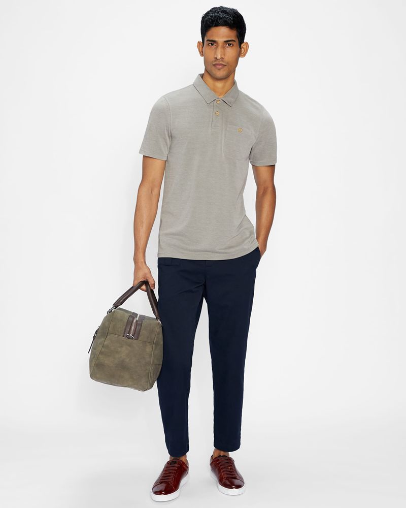 Ted Baker Hawka Ss Soft Touch Polo Blast Herr Gröna | KQM-065138