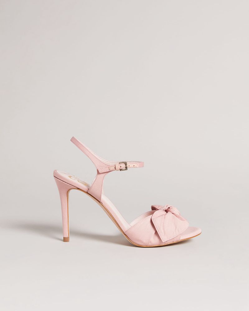 Ted Baker Heevia Moire Satin Bow Höga Klackar Dam Rosa | HUD-261083