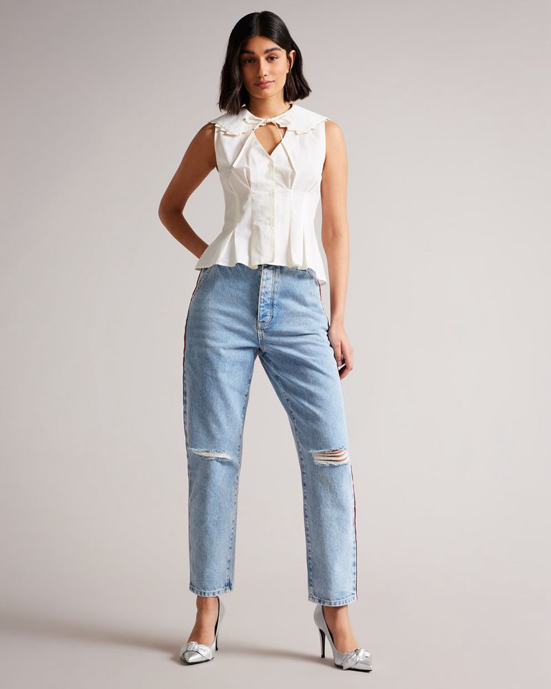 Ted Baker Jokarv Side Stripe Denim Byxor Dam Blå | OBX-215873