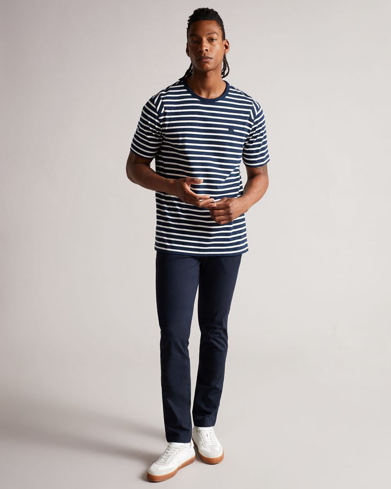 Ted Baker Lumsden Breton Stripe T Blast Herr Marinblå | FJD-054192