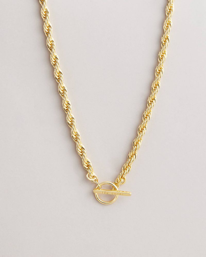 Ted Baker Lyydiia Logo Rope Slim Chain Necklace Smycken Dam Guld | UNF-526918