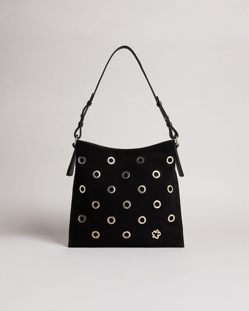 Ted Baker Mayaah Eyelet Detail Hobo Axelväska Dam Svarta | JNZ-594617