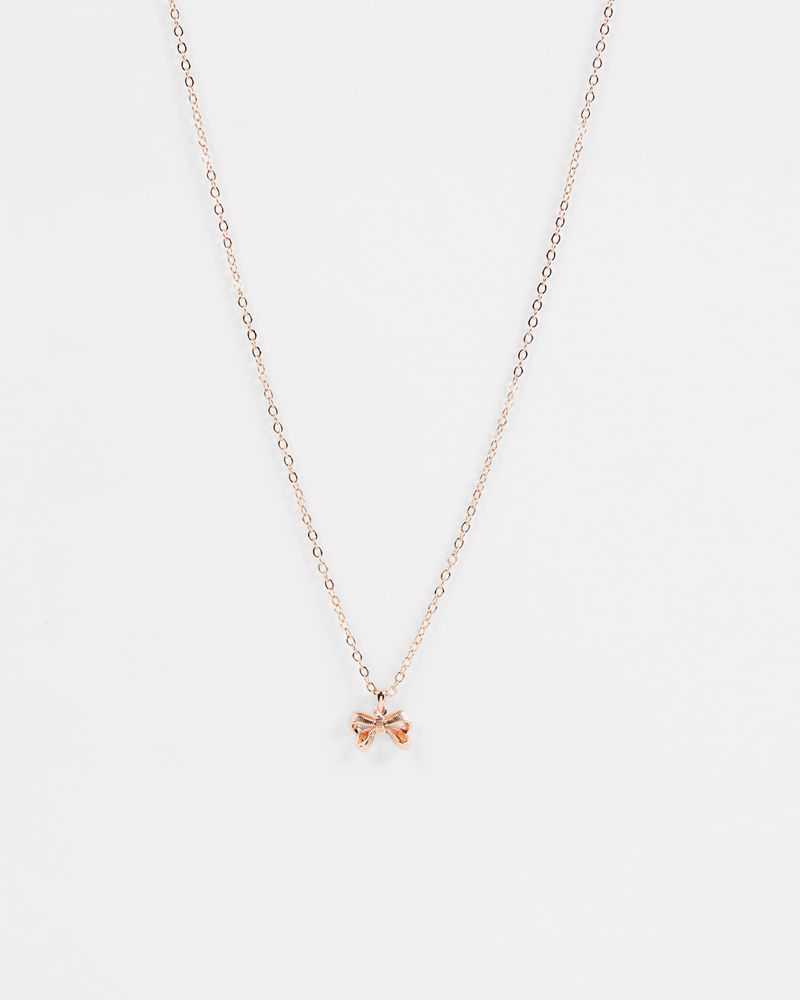 Ted Baker Petrae Petite Bow Pendant Smycken Dam Rosegold | UPO-127483