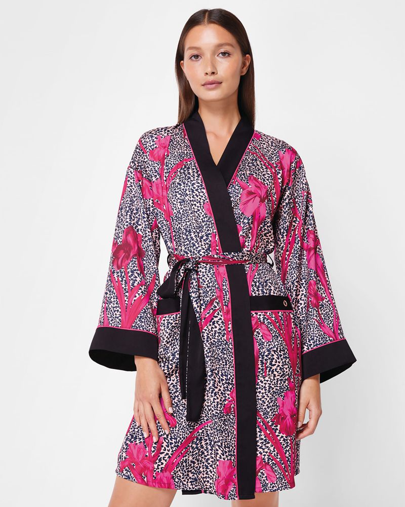 Ted Baker Reltii M46594 Black Iris Robe Nattkläder Dam Svarta | HLT-014729