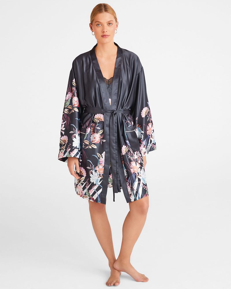 Ted Baker Romsie Printed Satin Robe Nattkläder Dam Olika Färger | KPO-584263