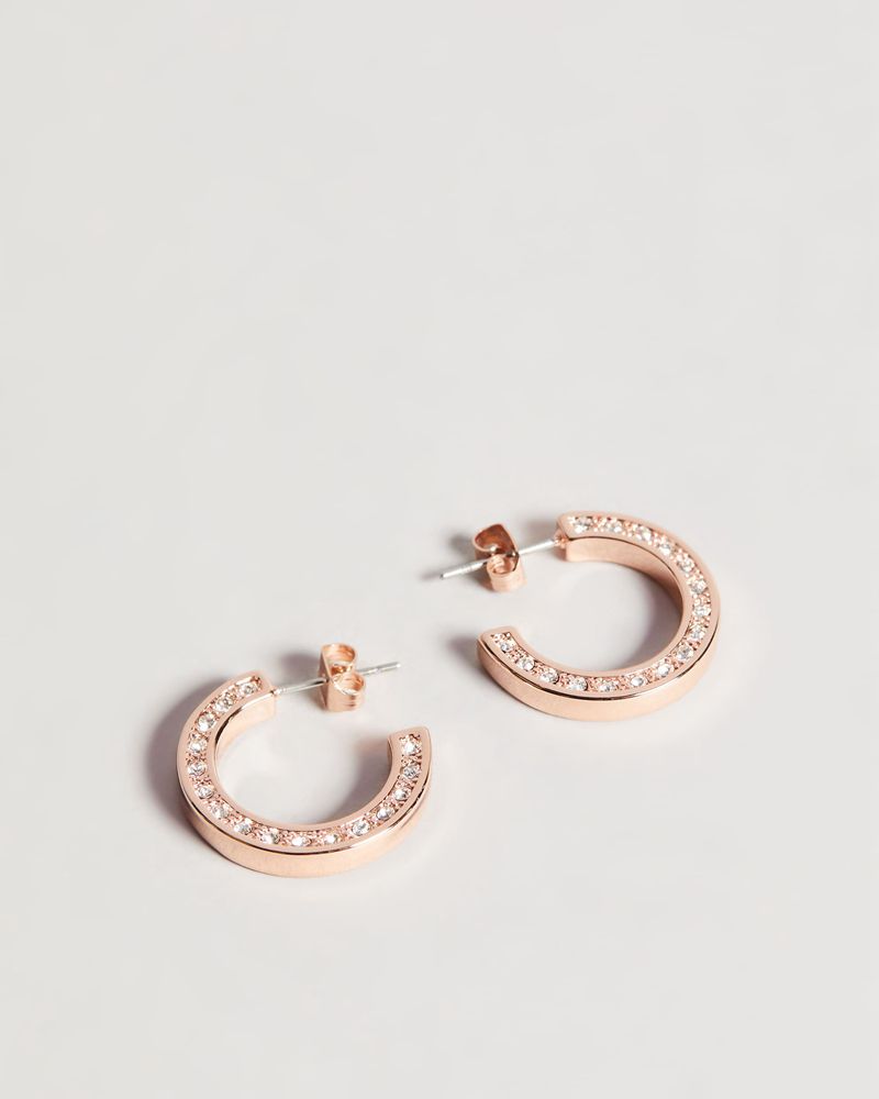 Ted Baker Senatta Crystal Hoop Earring Smycken Dam Rosegold | DKB-952730