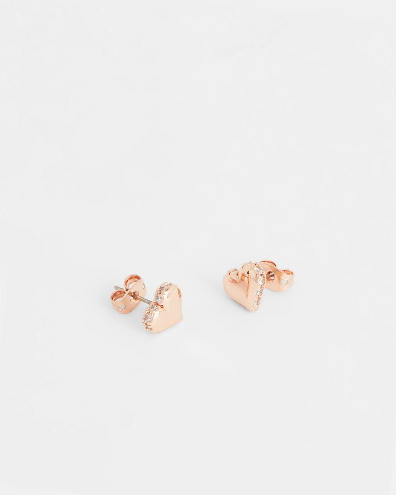 Ted Baker Sersy Tbj2731 Sparkle Heart Stud Earring Smycken Dam Rosegold | OIU-609127