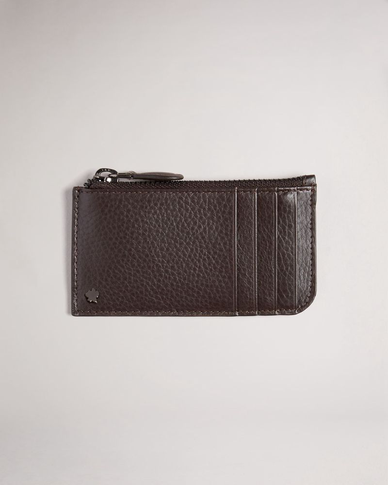 Ted Baker Steave Läder Cardholder With Coin Pocket Plånbok Herr Bruna | KJE-238706