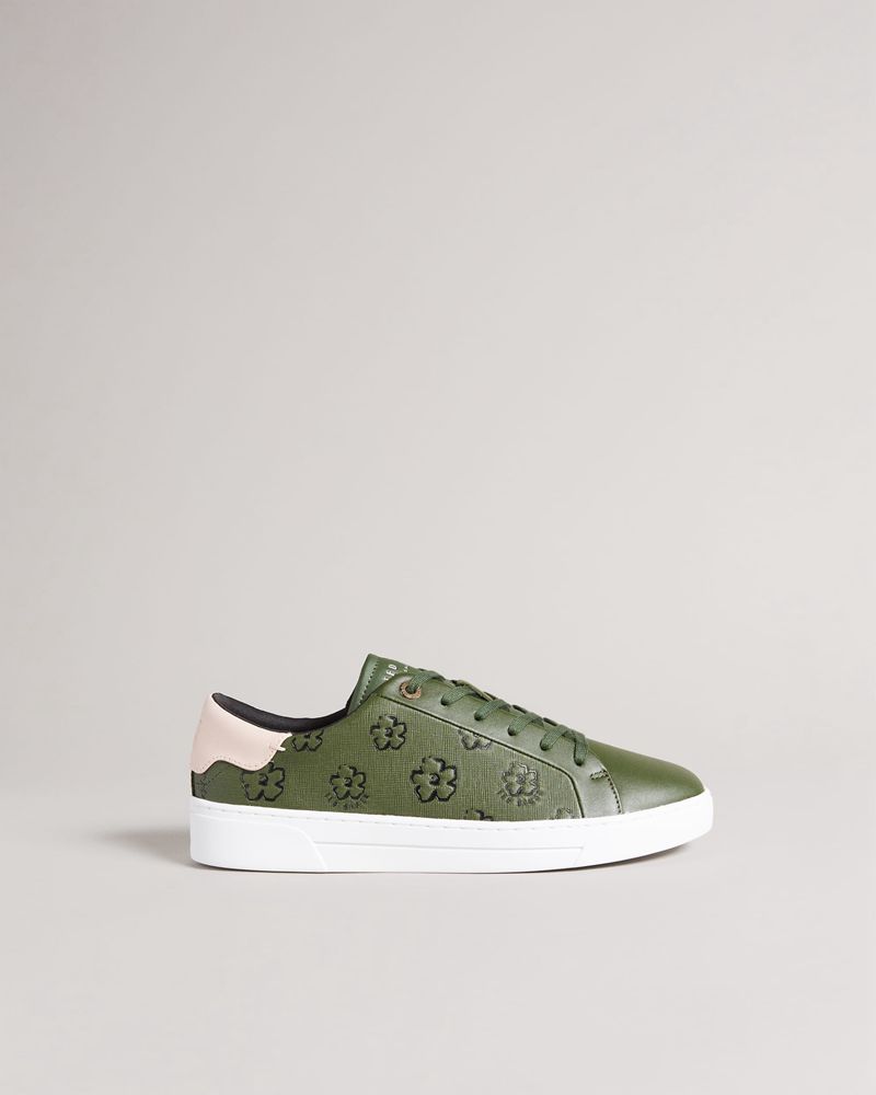 Ted Baker Taliy Magnolia Flower Cupsole Sneakers Dam Gröna | HYS-349206