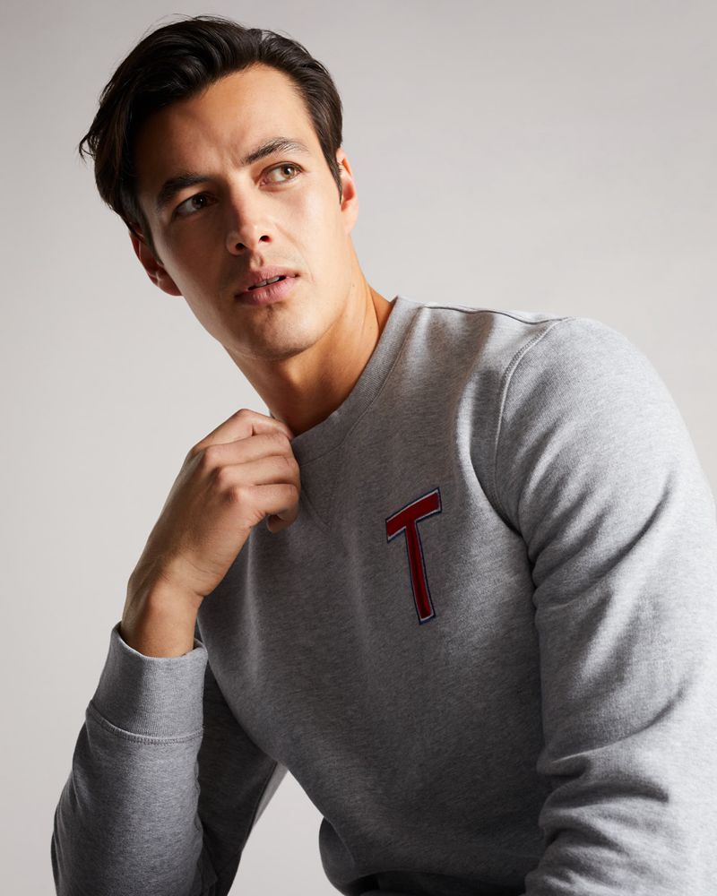 Ted Baker Welloe Ls Varsity T Blast Herr Gray | KTY-630795